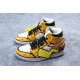 Air Jordan 1 High DIY Pikachu Custom Jaune/Blanc Chaussures 556298 001 Homme Femme