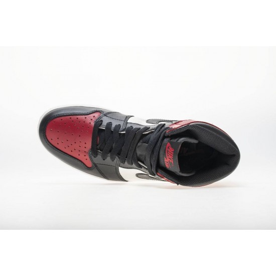 Air Jordan 1 OG High Retro NRG Bred Black Toe White/Wine Red 555088-610 Men