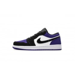 Air Jordan 1 Low Black "Court Purple" Grape Toe 553558-125 Men