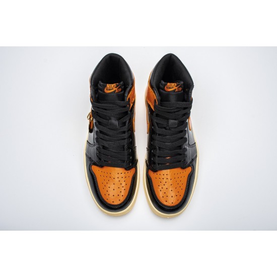 Air Jordan 1 Retro High OG Shattered Backboard 3.0 Black/Bright Orange 555088-028 Men Women