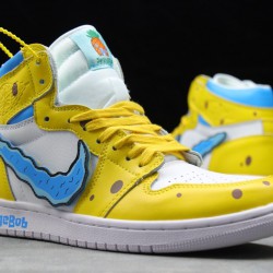 Air Jordan 1 High "SpongeBob" Yellow/Blue 556298-002 Men Women
