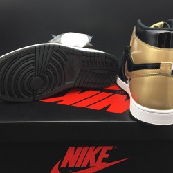 Air Jordan 1 'Gouden Toe' Zwart/Wit-Metalen Goud 861428-007 Heren