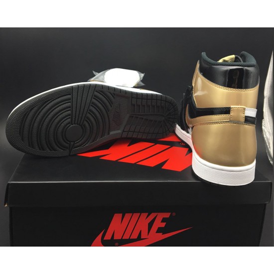 Air Jordan 1 Gold Toe Black/White-Metallic Gold 861428-007 For Men