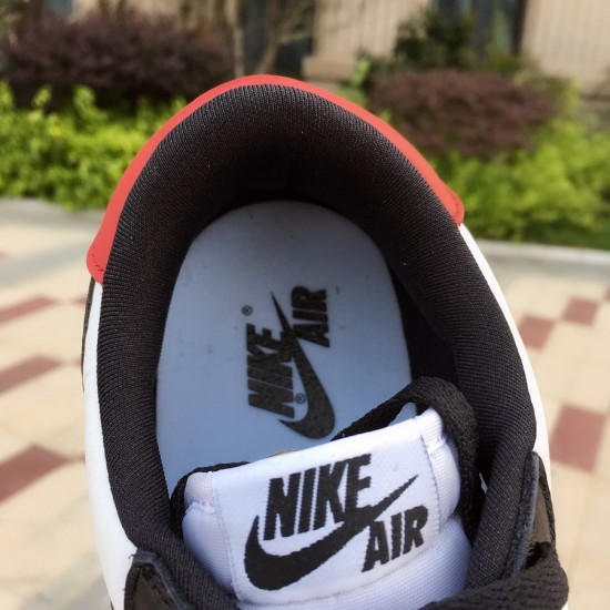 Air Jordan 1 lage Zwart teen wit/zwart-Sportschool Rood voor heren