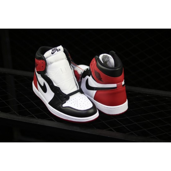 Air Jordan 1 Retro High OG Noir Toe Blanche/Université Rouge/Noir 555088-125 Pour Homme