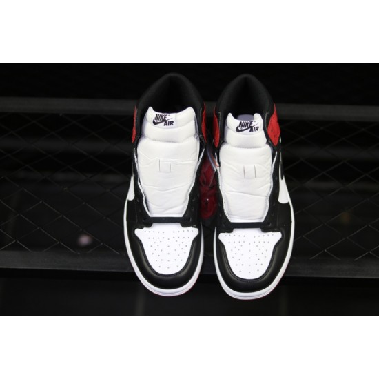 Air Jordan 1 Retro High OG Black Toe White/Varsity Red/Black 555088-125 For Men