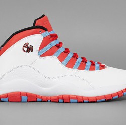 Air Jordan 10 'Chicago Flag' Wit en Licht Crimson-Universiteit Blauw-Zwart Voor Heren