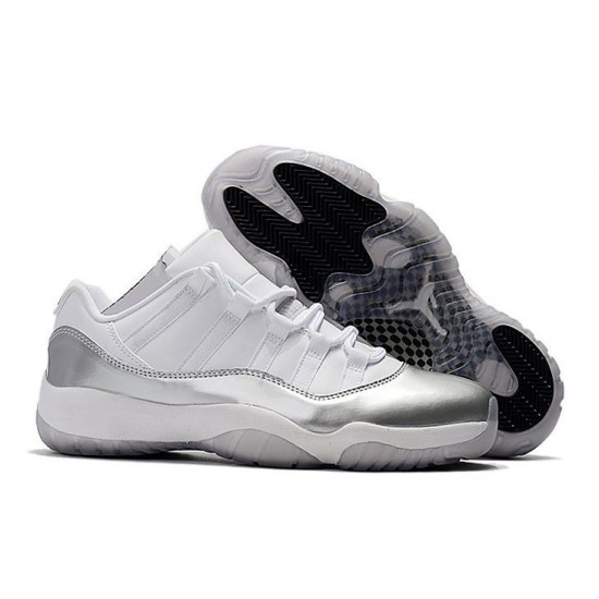 Air Jordan 11 Low Weiß/Metallisches Silber für Herren und Damen