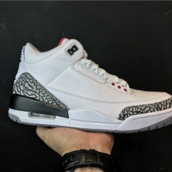 Air Jordan 3 (III) Retro 'White Cement' White / Fire Red-Cement Grey For Men