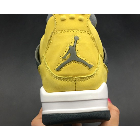 Air Jordan 4 Retro Lightning 2018 Tour Yellow/Dark Blue-Grey-White For Men