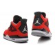 Air Jordan 4 Retro Toro Bravo Rouge Feu/Blanc-Noir-Ciment Gris Pour Homme