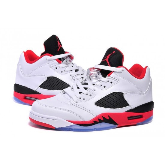 Air Jordan 5 Low Fire Red White/Fire Red-Black For Men