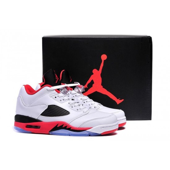 Air Jordan 5 Low Fire Red White/Fire Red-Black For Men