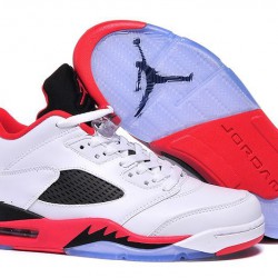 Air Jordan 5 Low "Fire Red" White/Fire Red-Black For Men