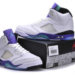 Air Jordan 5 "Grape" White/New Emerald-Grape-Ice Blue For Men