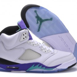 Air Jordan 5 "Grape" Weiß/New Emerald-Grape-Eisblau für Herren