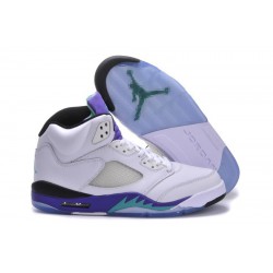 Air Jordan 5 "Grape" White/New Emerald-Grape-Ice Blue For Men