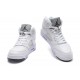Air Jordan 5 (V) Retro White/Metallic Silver-Black For Men