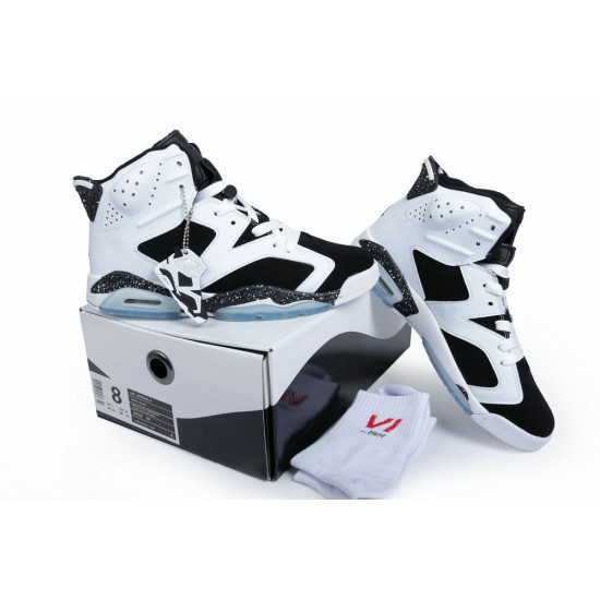 Air Jordan 6 Retro Oreo White/Black-Speckle 384664-101 For Men