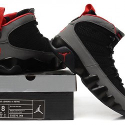 Air Jordan 9 Retro 'Houtskool' Zwart/Donker Houtskool-Echt rood Voor Heren