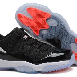 Air Jordan XI (11) Low 'Infrared23' Black/Infrared 23-Pure Platinum For Men and Women