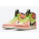 Air Jordan 1 High Switch Cream/Peach-Neon-Noir Chaussures CW6576-800 Pour Homme et Femme