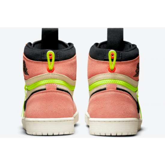 Air Jordan 1 High Switch crème/perzik-neon-zwart schoenen CW6576-800 voor heren en dames