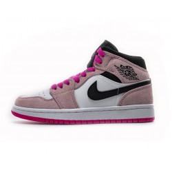 Air Jordan 1 Mid "Crimson Tint" Black White Pink 852542 801 For Women