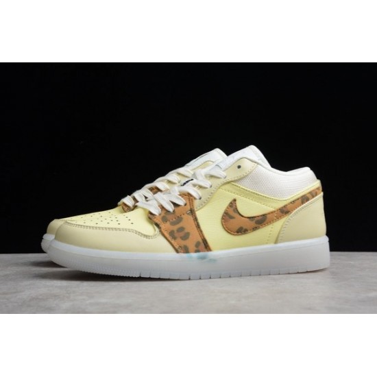 Air Jordan 1 Low SNKRS Day White/Yellow-Clear-Leopard DN6998-700 For Men and Women