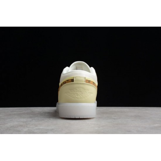 Air Jordan 1 Low SNKRS Day White/Yellow-Clear-Leopard DN6998-700 For Men and Women