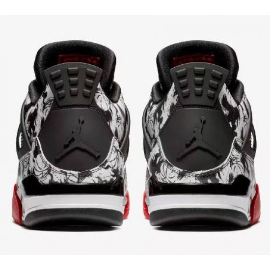 Air Jordan 4 IV Retro Tattoo Black/Fire Red-Black-White Sneakers Men